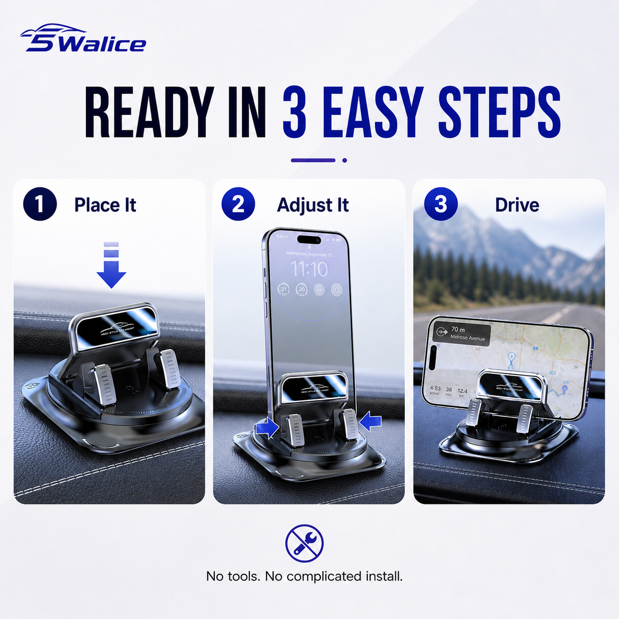 5Walice™ 360° Phone Mount — Dashboard Hold