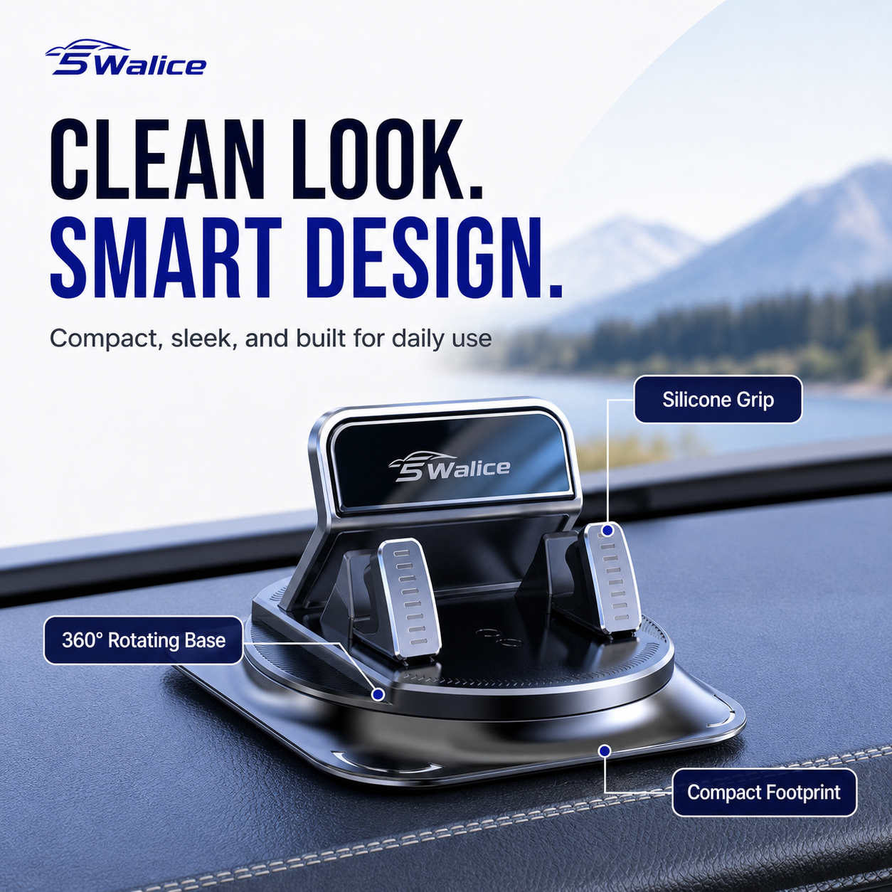 5Walice™ 360° Phone Mount — Dashboard Hold