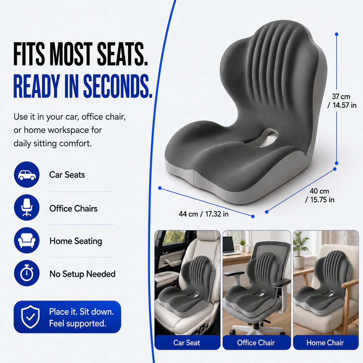Ergonomic Seat Cushion – For cars, offices, and homes