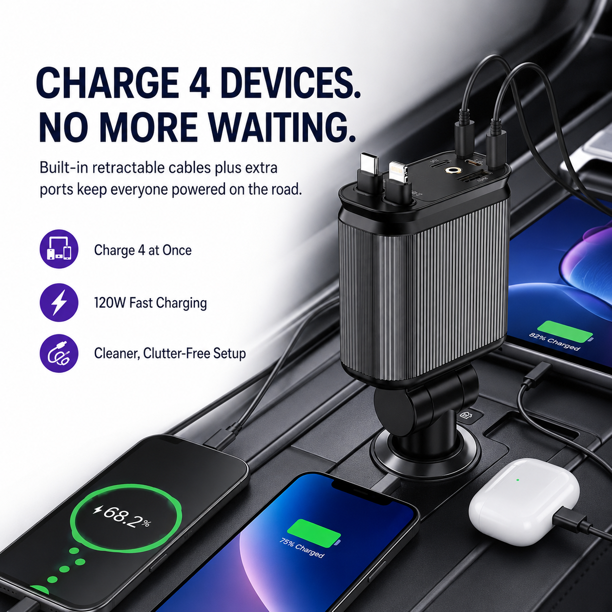 5Walice™ Car Charger — 120W 4-in-1 Hub
