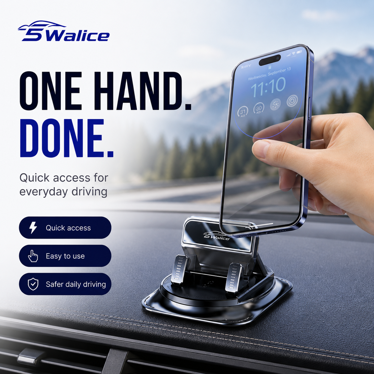 5Walice™ 360° Phone Mount — Dashboard Hold