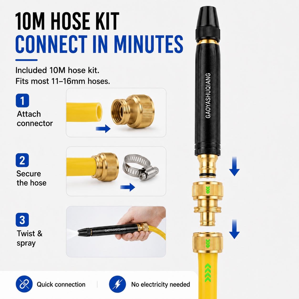 5Walice™ Hose Nozzle — 3 Spray Patterns