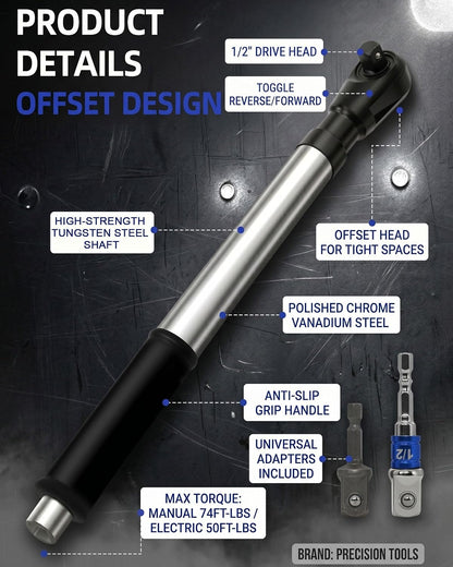 5Walice™ 3-in-1 Offset Extension Bar (1/2-inch drive)