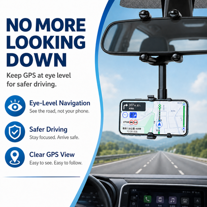 5Walice 360 rearview mirror car phone mount GPS holder — view 5