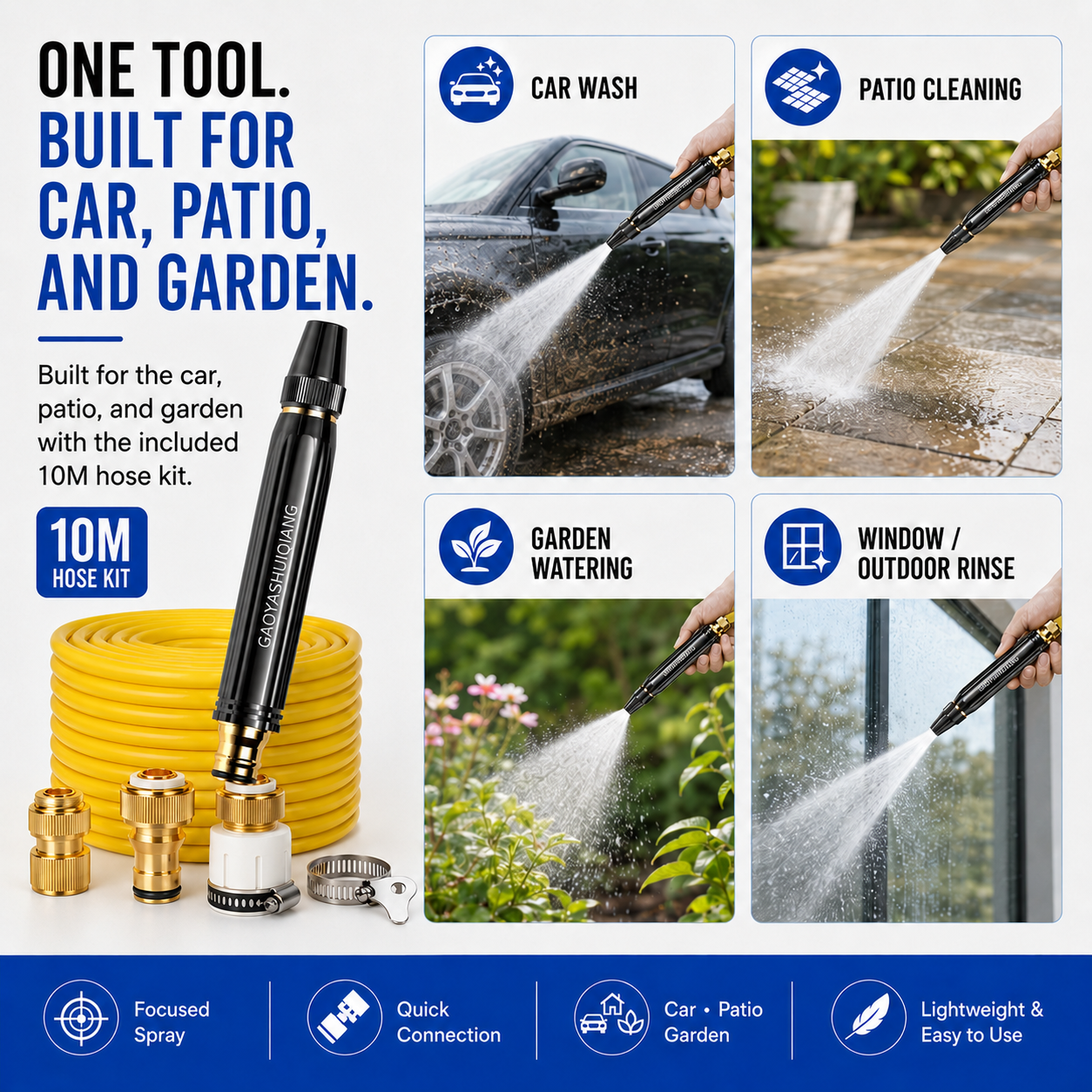 5Walice™ Hose Nozzle — 3 Spray Patterns