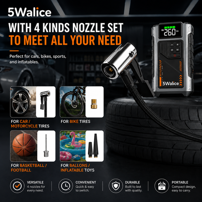 5Walice 3-in-1 portable car jump starter with air compressor — view 5