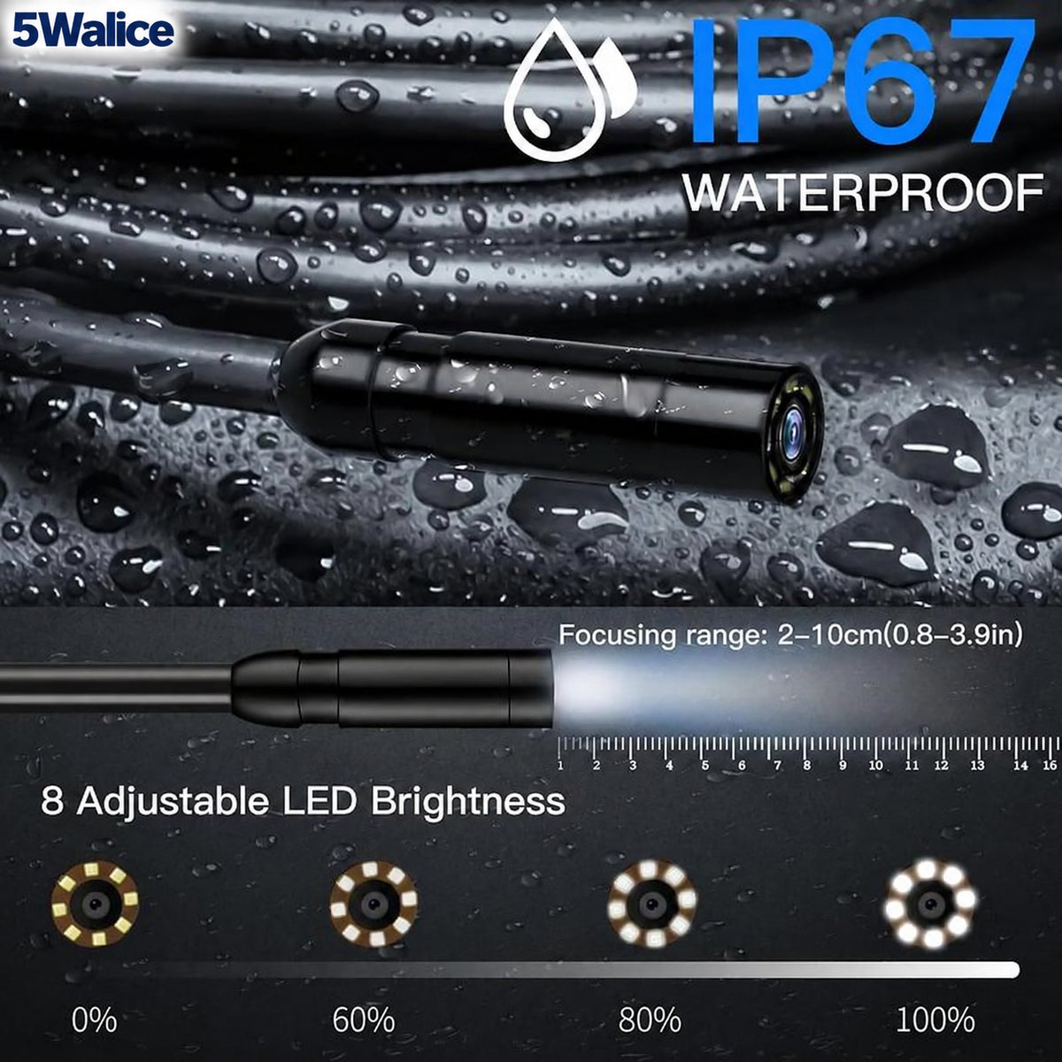 IP67 waterproof + LED