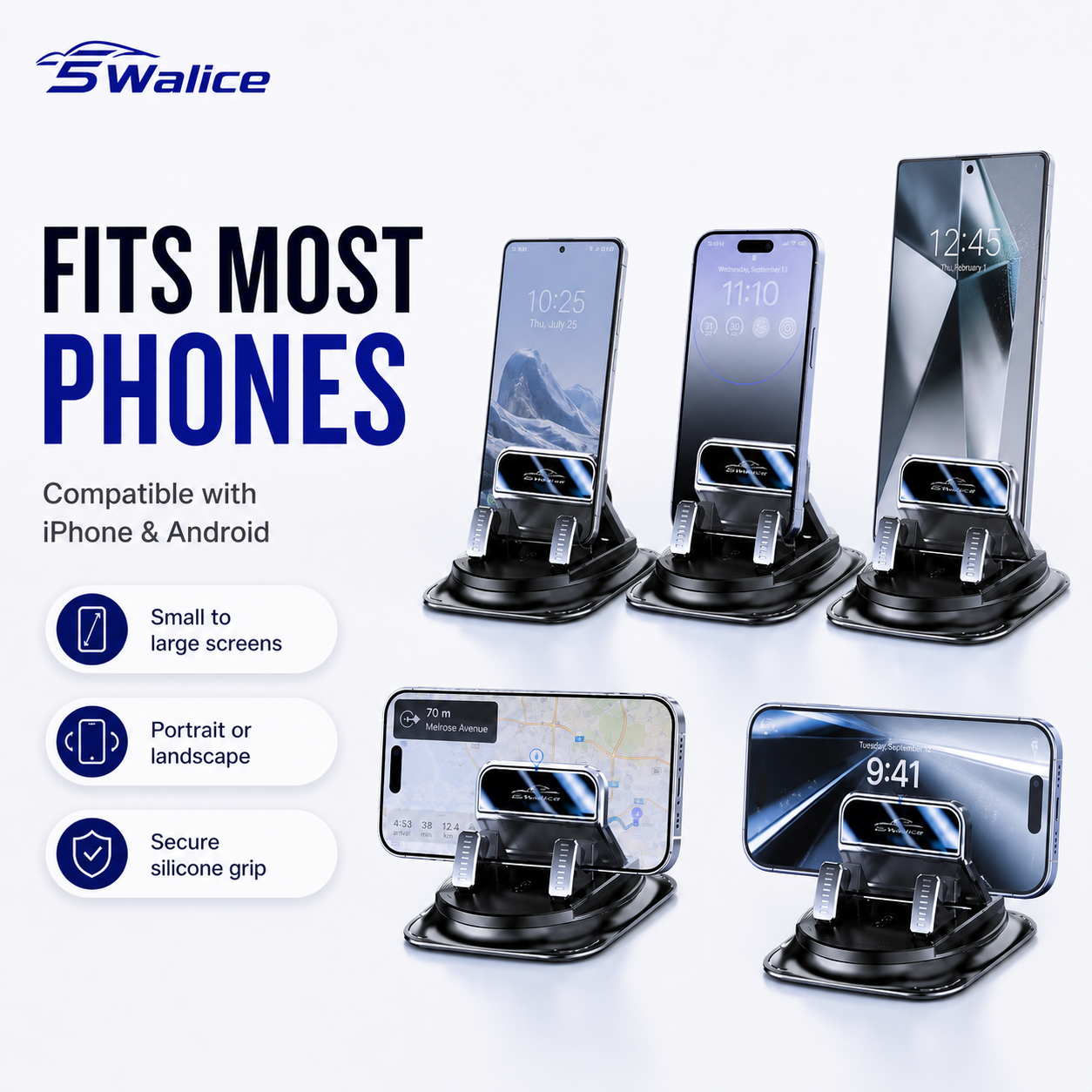 5Walice™ 360° Phone Mount — Dashboard Hold