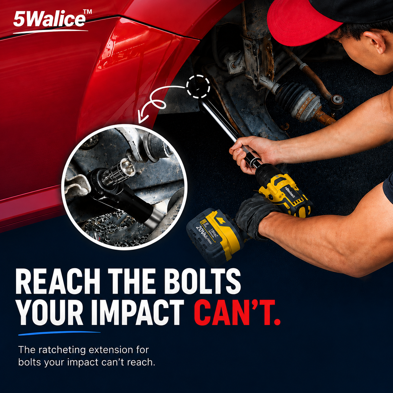 5Walice Impact Access Ratchet automotive tool