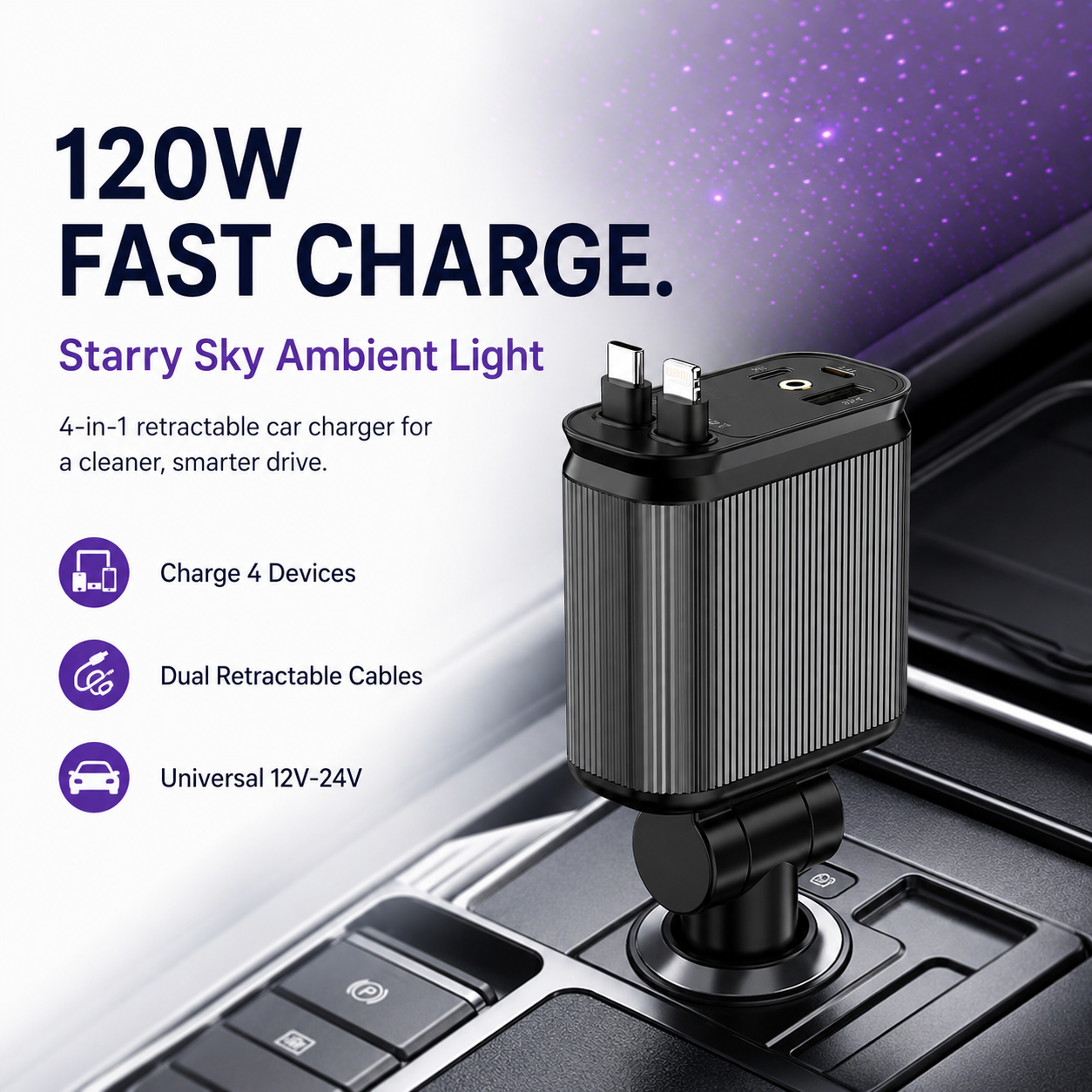 5Walice™ Car Charger — 120W 4-in-1 Hub