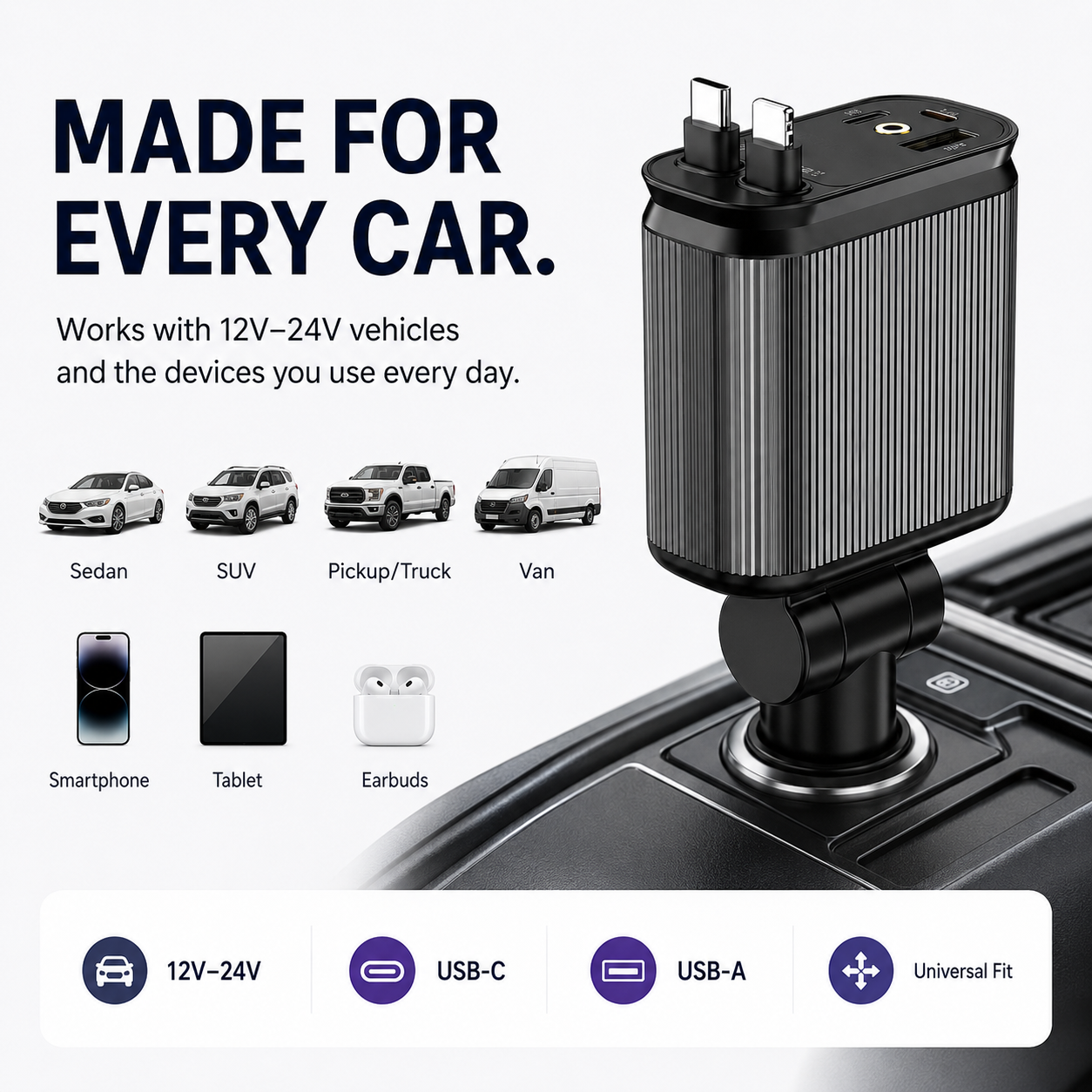 5Walice™ Car Charger — 120W 4-in-1 Hub
