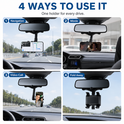 5Walice 360 rearview mirror car phone mount GPS holder — view 6