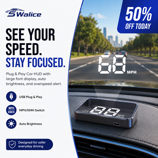 5Walice™ Car HUD — GPS Speedometer