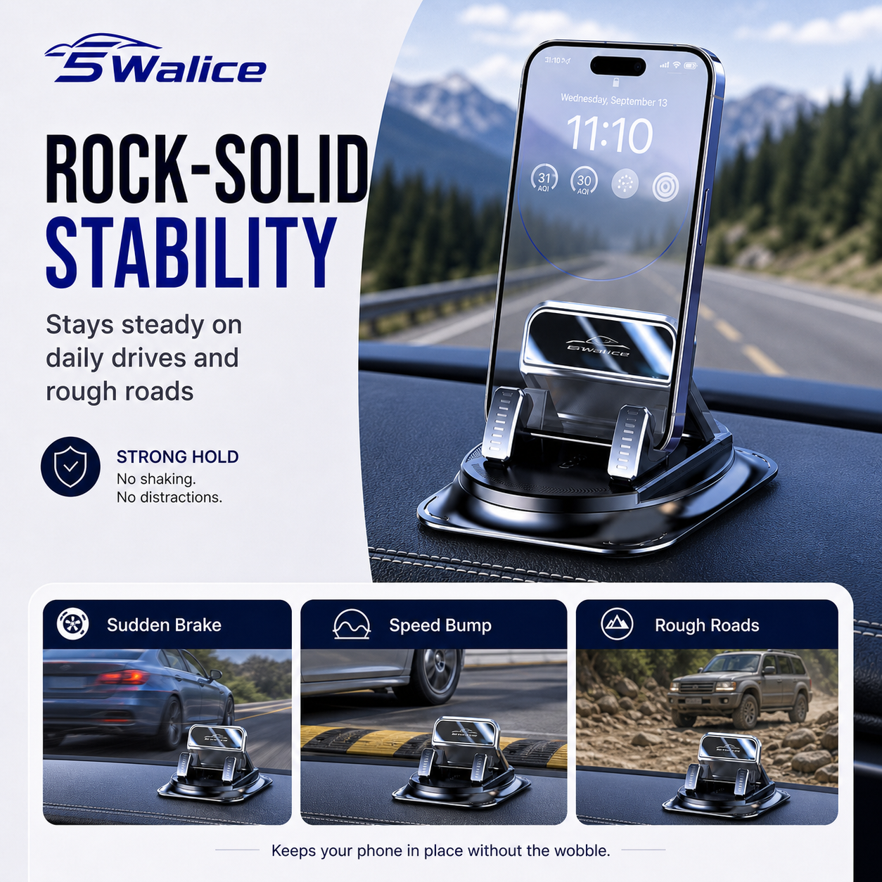 5Walice™ 360° Phone Mount — Dashboard Hold