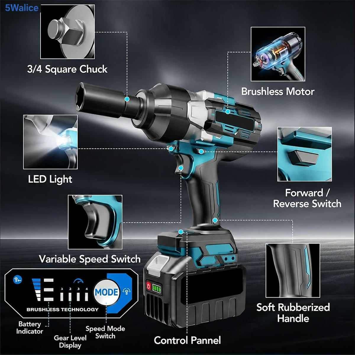 5Walice Impact Wrench